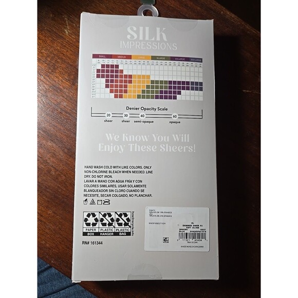 Silk Impressions Silky Sheer Pantyhose 2 Pair 20 Denier Soft Silver XL - Picture 2 of 2